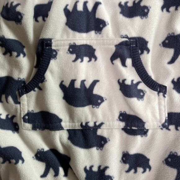 CARTERS One Piece Hooded Fleece Outfit White With Navy Bears 24 Months - Picture 3 of 10